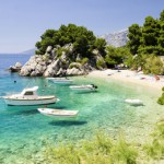 beach in Brela to Makarska Riviera, Dalmatia, Croatia
